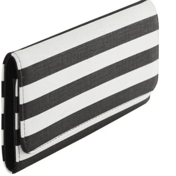Kut From The Kloth Wallet Slim Striped Black White - Picture 3 of 15